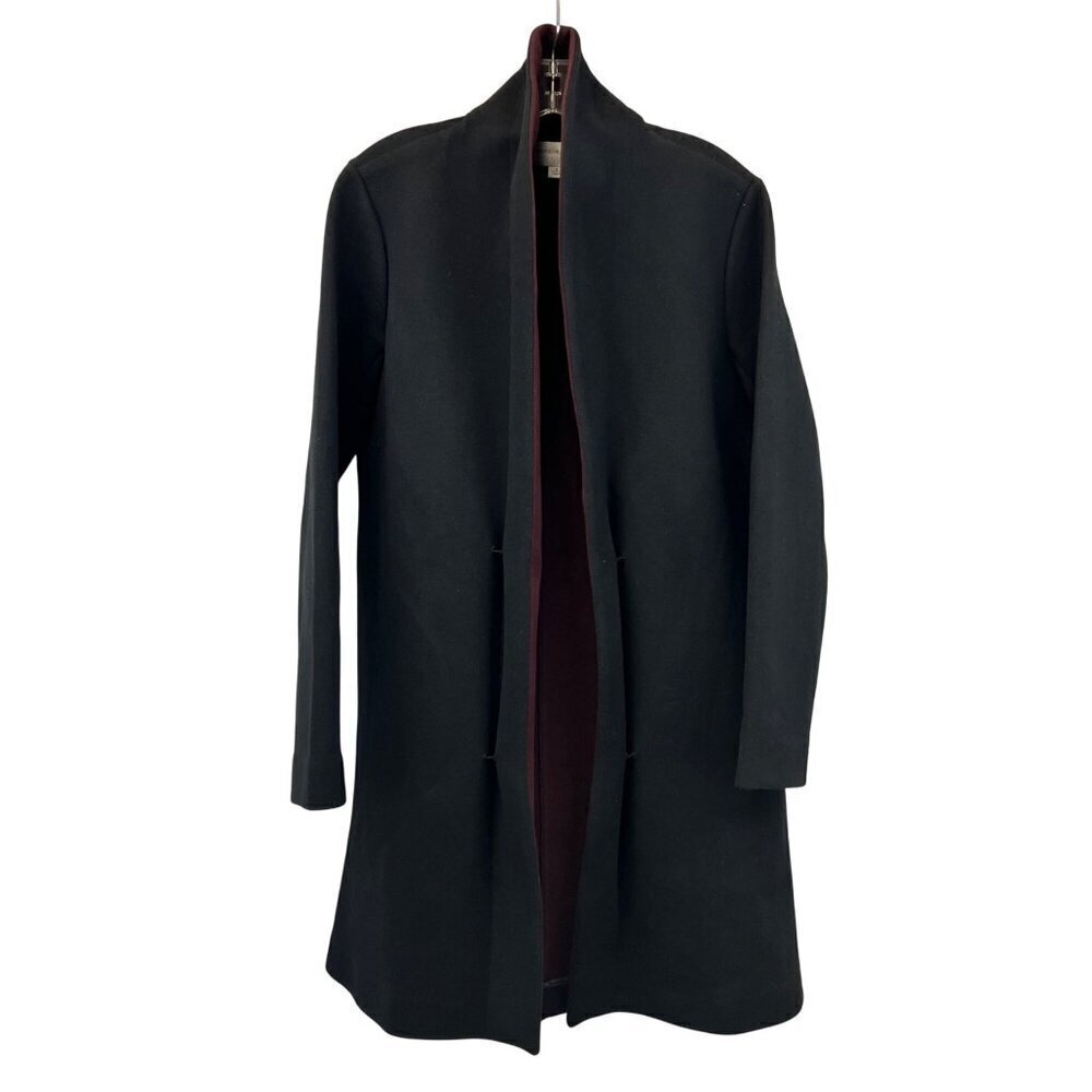 Marc New York Women’s Open Front Coat Black/Wine Lining Size Medium Pockets
